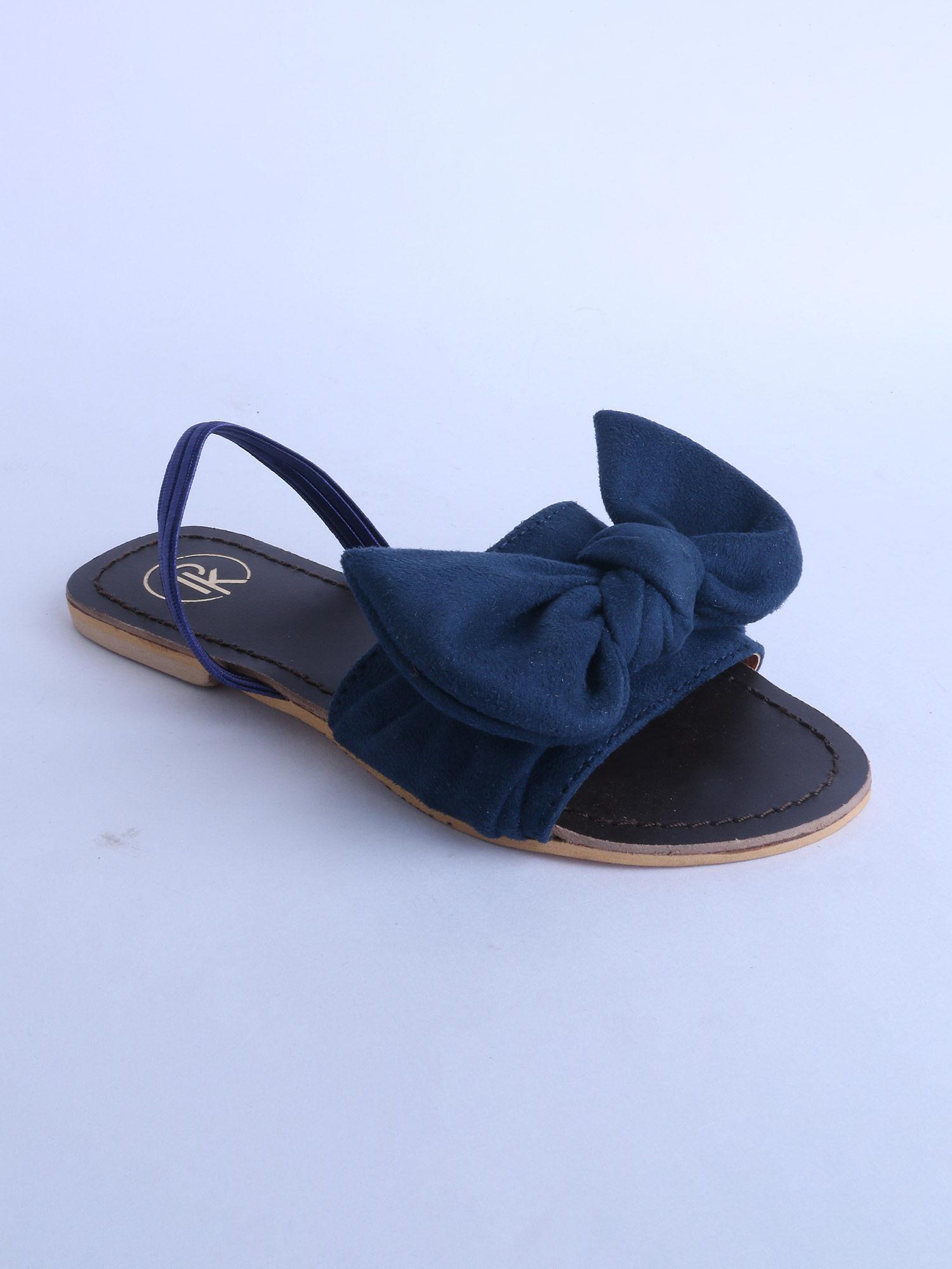 blue bow backstrap sandals