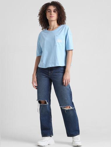 blue boxy fit t-shirt