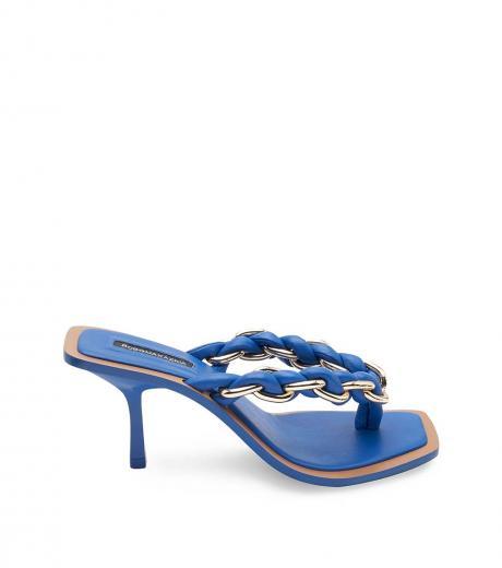 blue braided chain heels