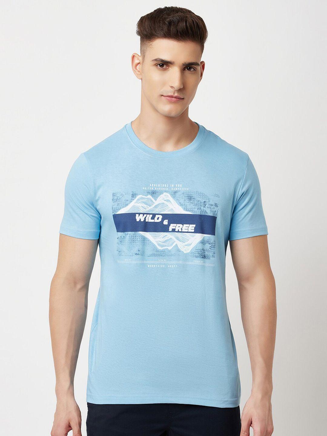 blue buddha men blue typography printed t-shirt