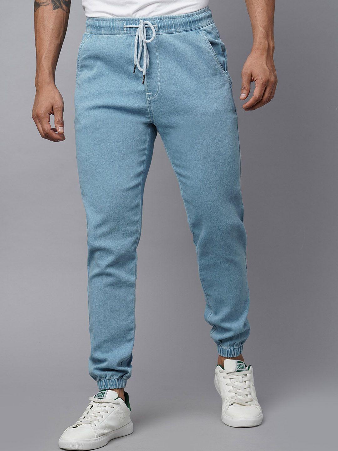 blue buddha men comfort cotton denim joggers