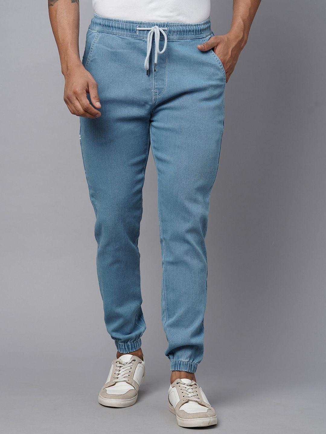 blue buddha men comfort mid-rise cotton joggers