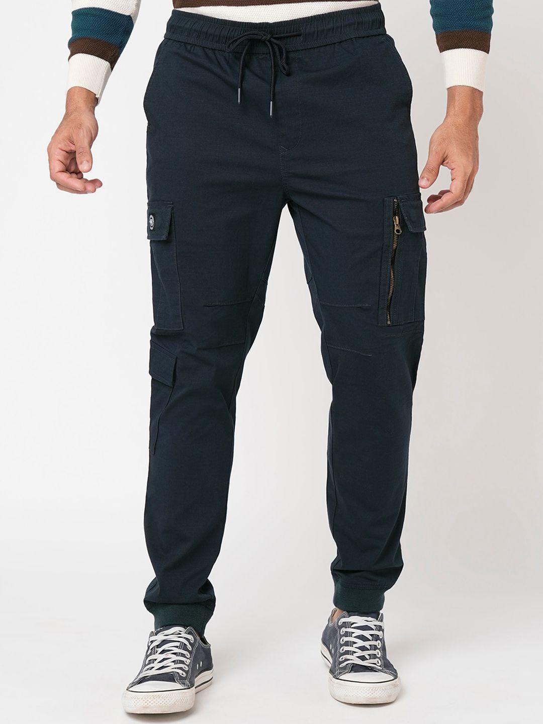 blue buddha men mid-rise cotton cargos trouser