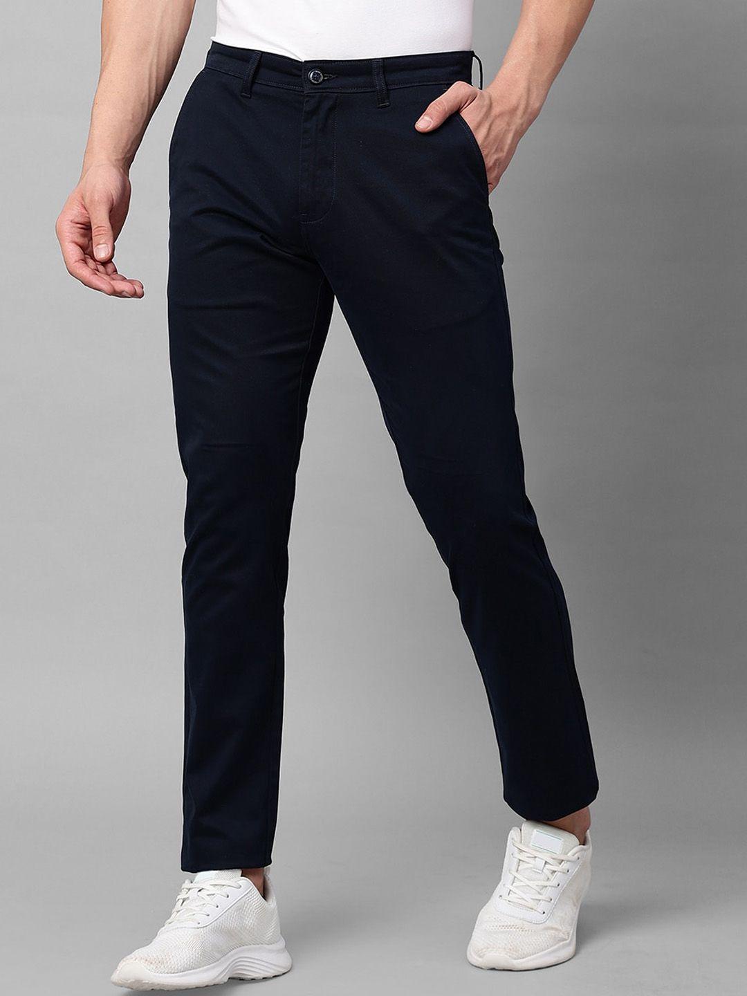 blue buddha men mid rise slim fit cotton chinos