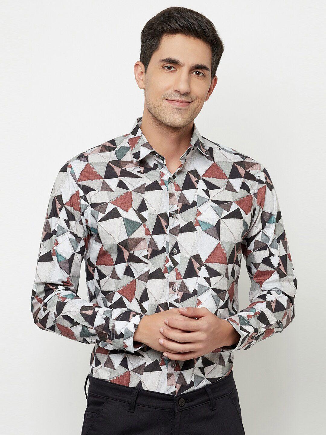 blue buddha men multicoloured printed casual shirt