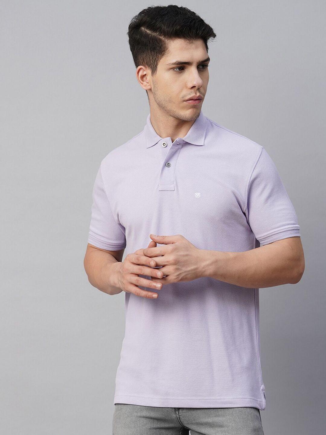 blue buddha polo collar cotton regular fit t-shirt