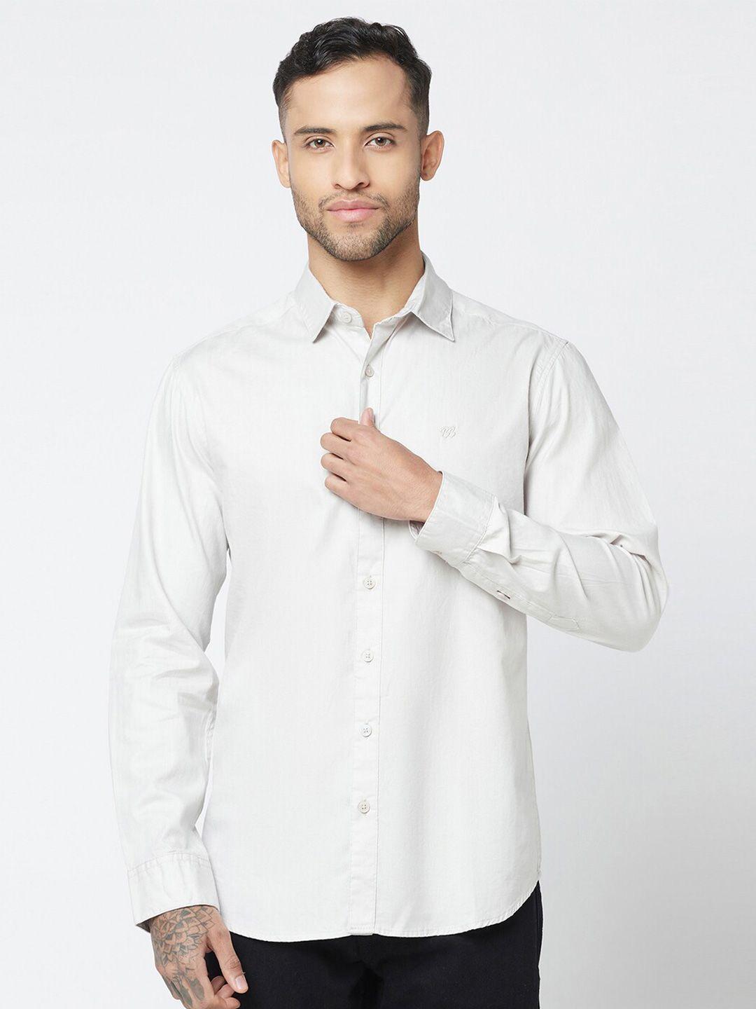 blue buddha spread collar casual cotton shirt