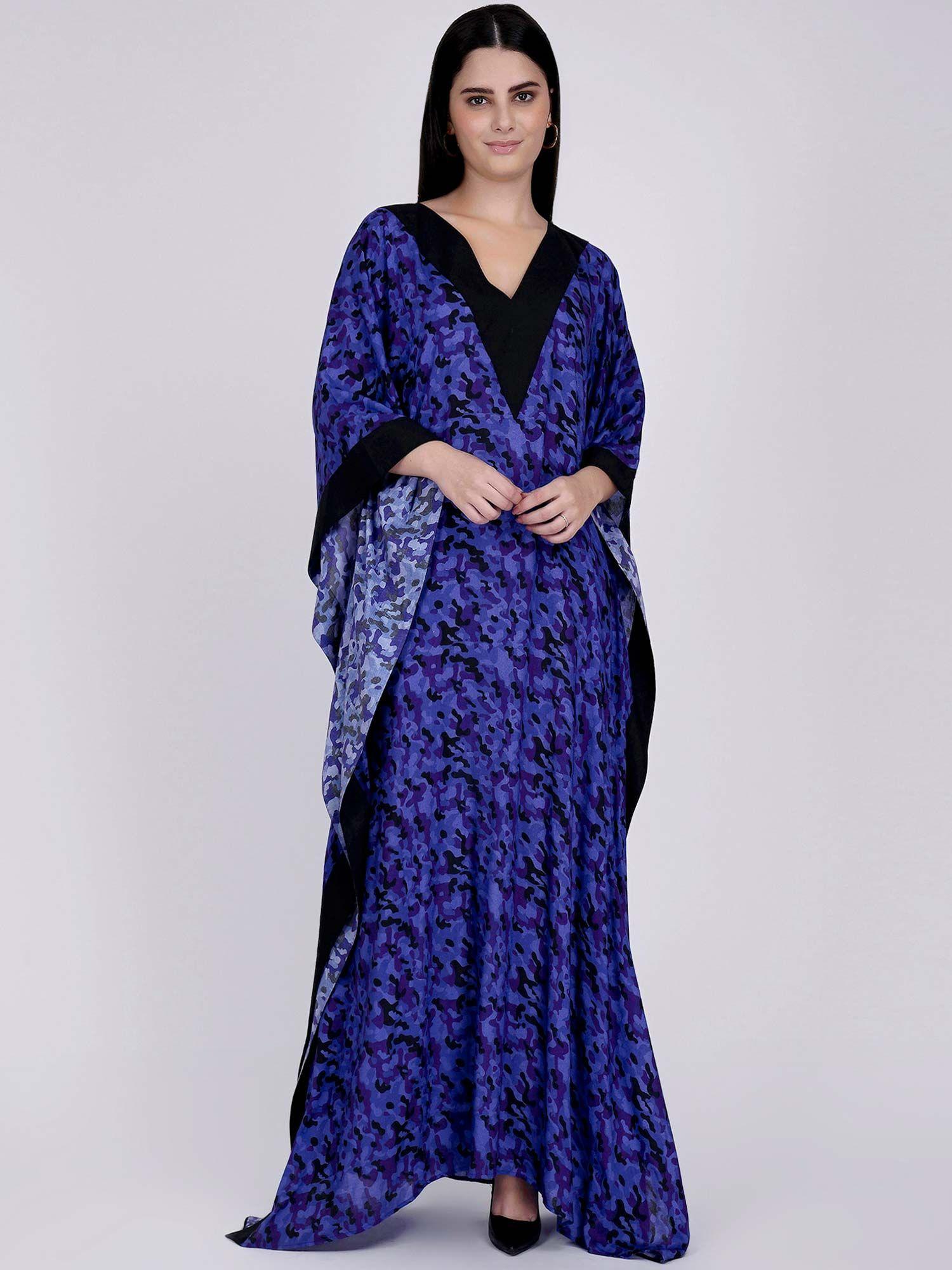 blue camouflage full length kaftan