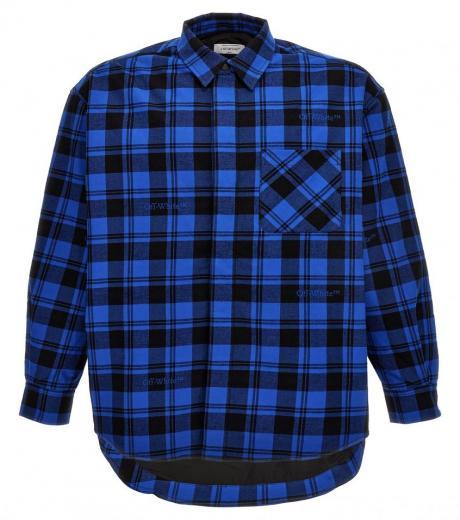 blue check flannel overshirt