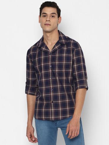 blue checked classic fit shirt