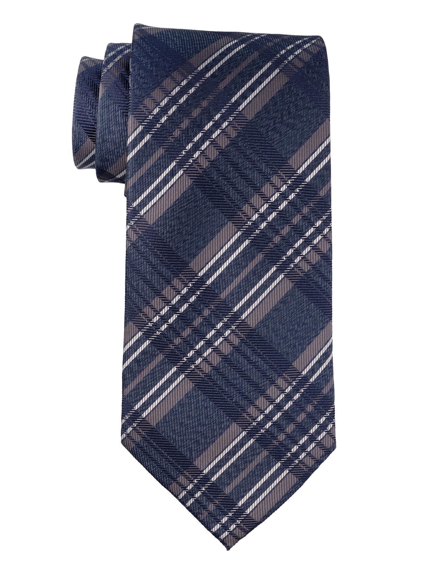 blue checkered silk tie