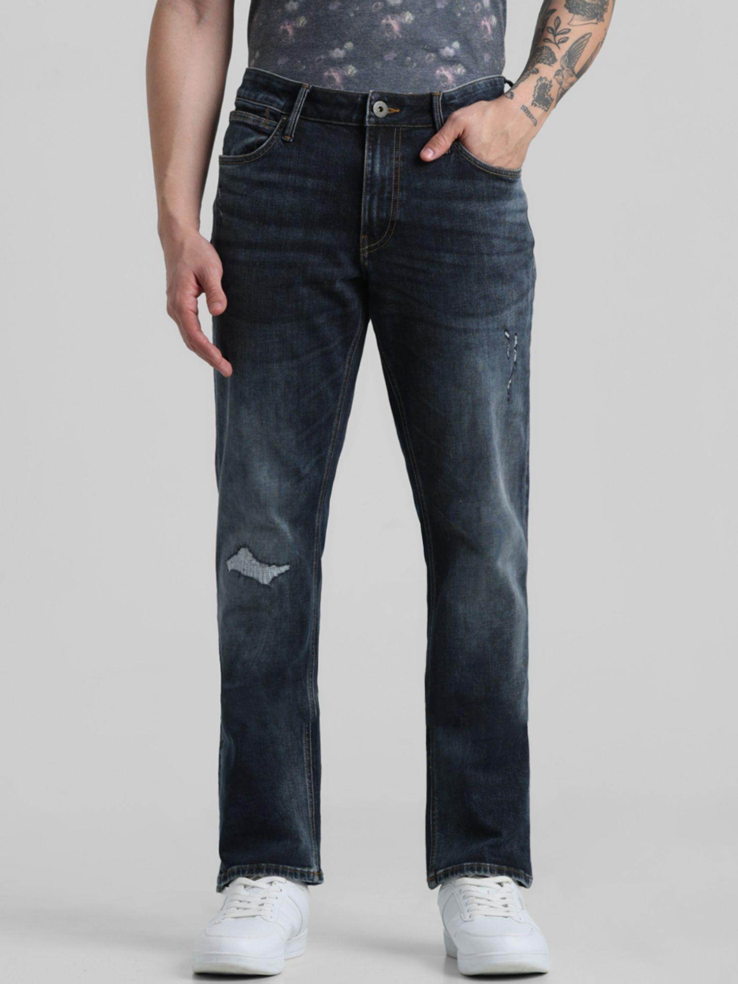 blue clark regular fit mid rise stretch jeans