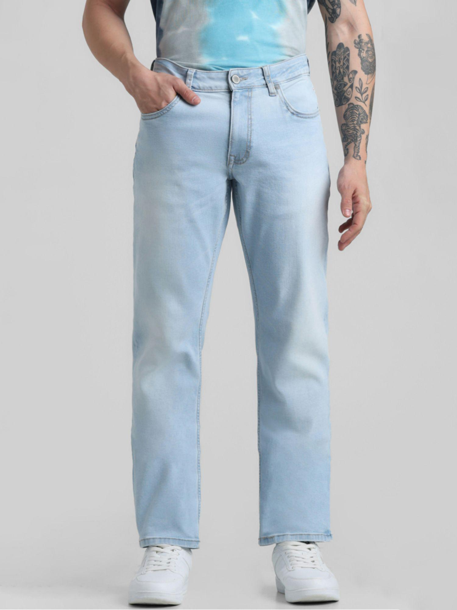 blue clark regular fit mid rise stretch jeans