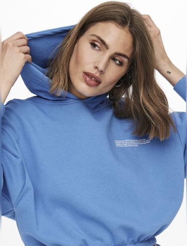 blue co-ord hooded sweatshirt