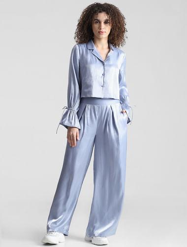 blue co-ord set shirt