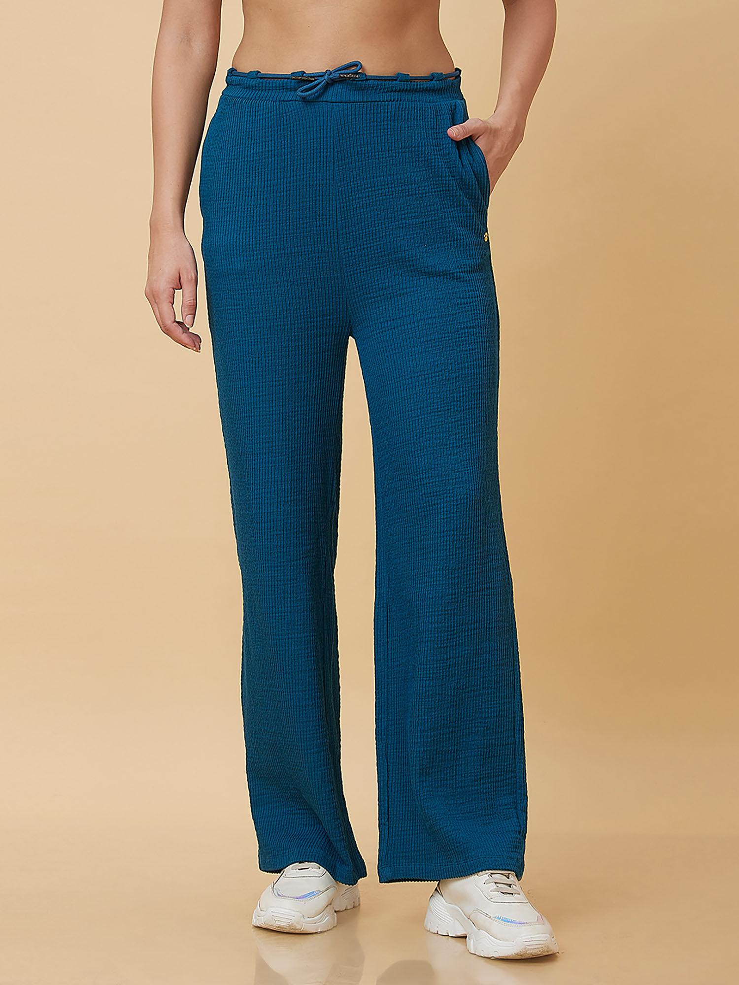 blue coral wide leg women trouser