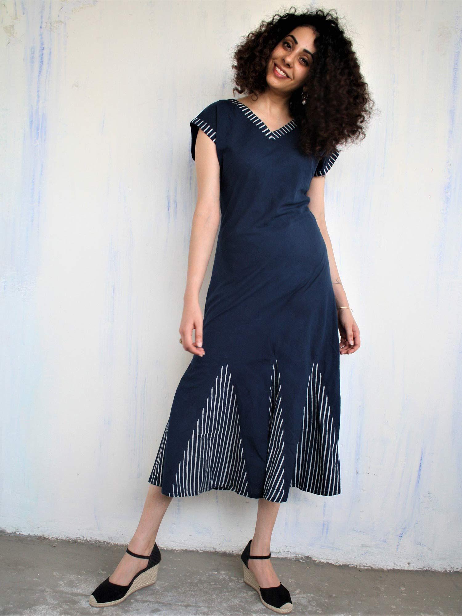 blue cotton dress