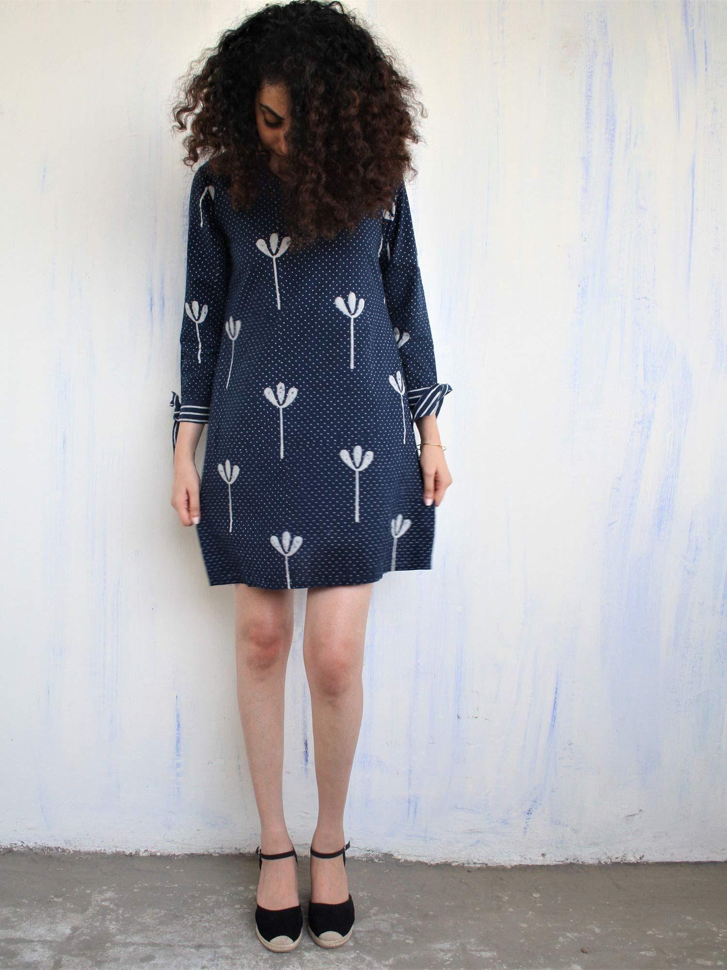 blue cotton dress