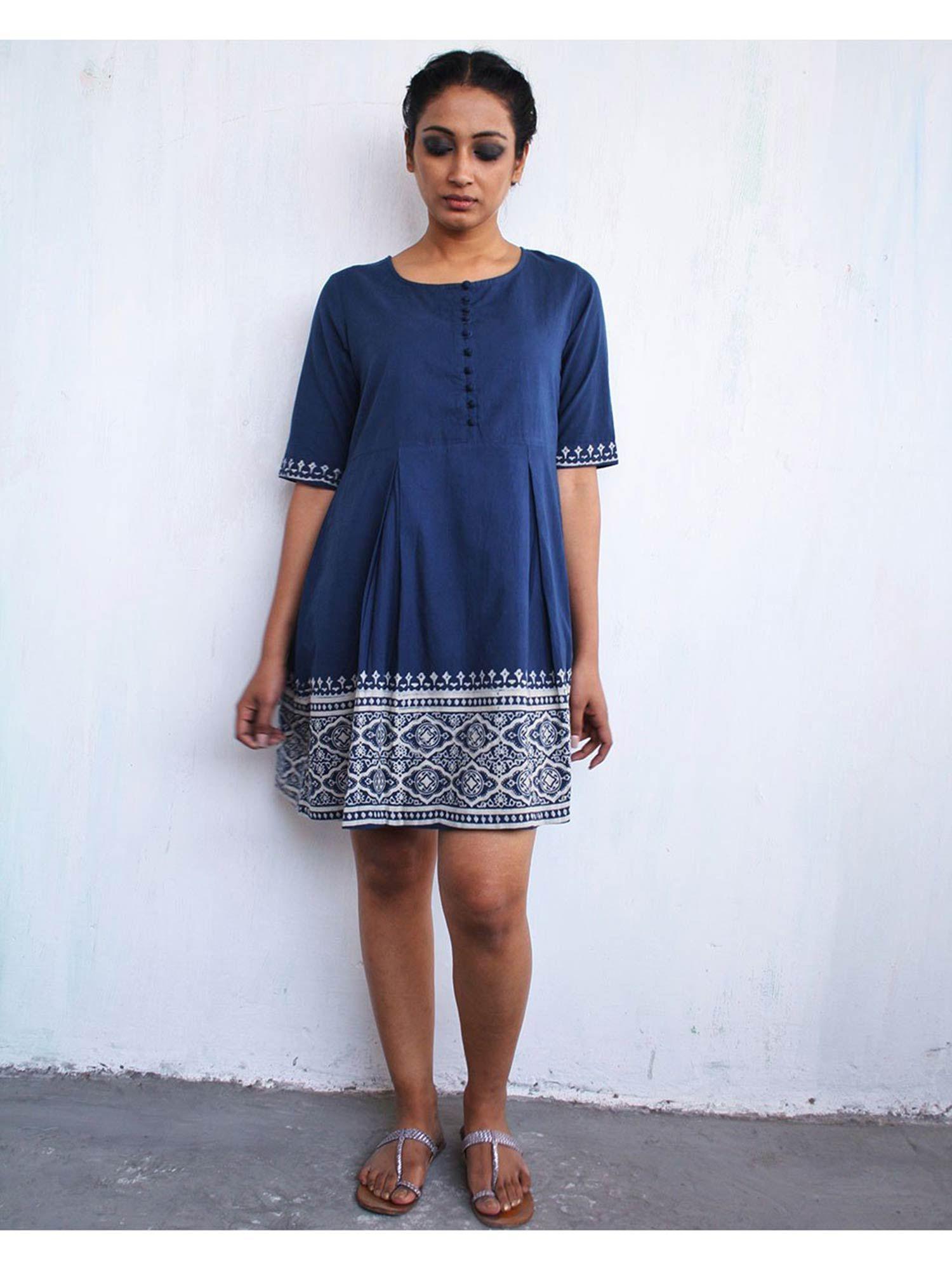 blue cotton dress