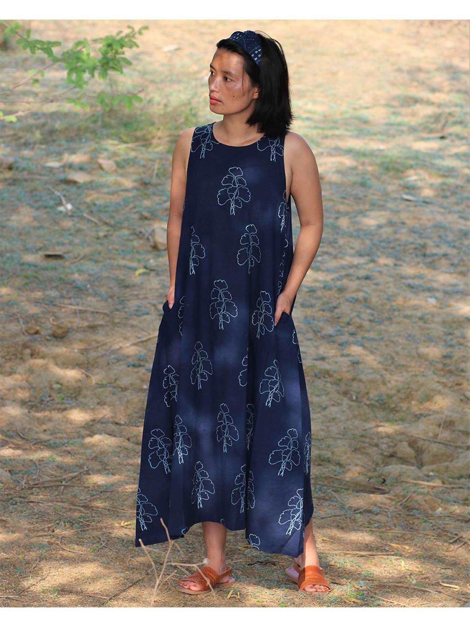 blue cotton dress