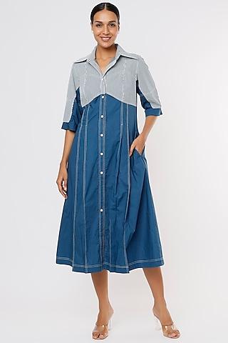 blue cotton dress