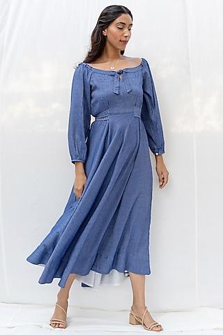 blue cotton dress