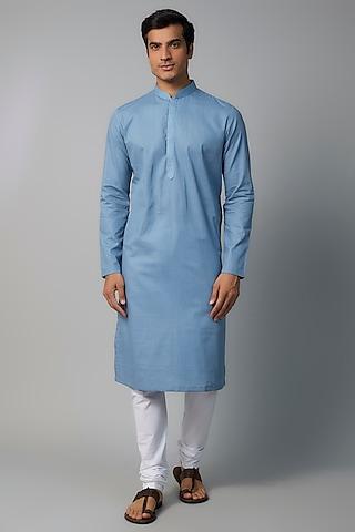 blue cotton kurta set