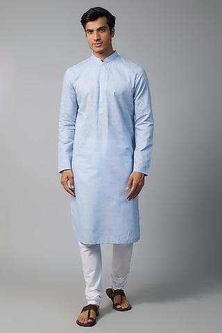 blue cotton kurta set