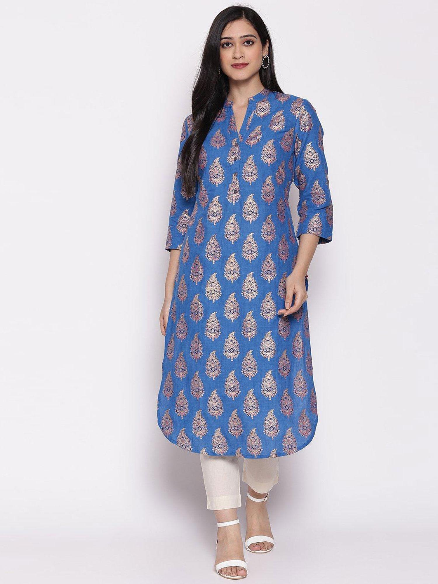 blue cotton kurti