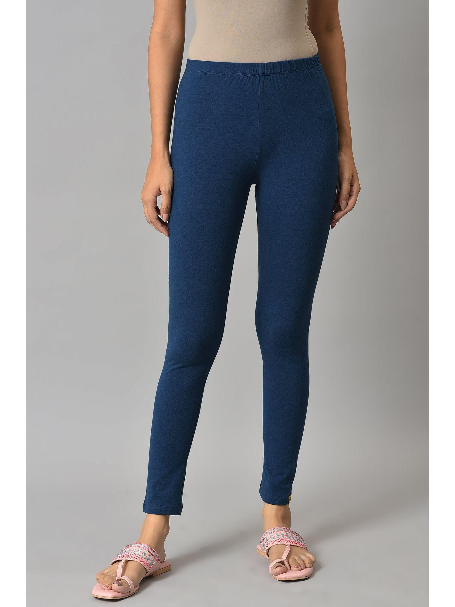 blue cotton lycra tights