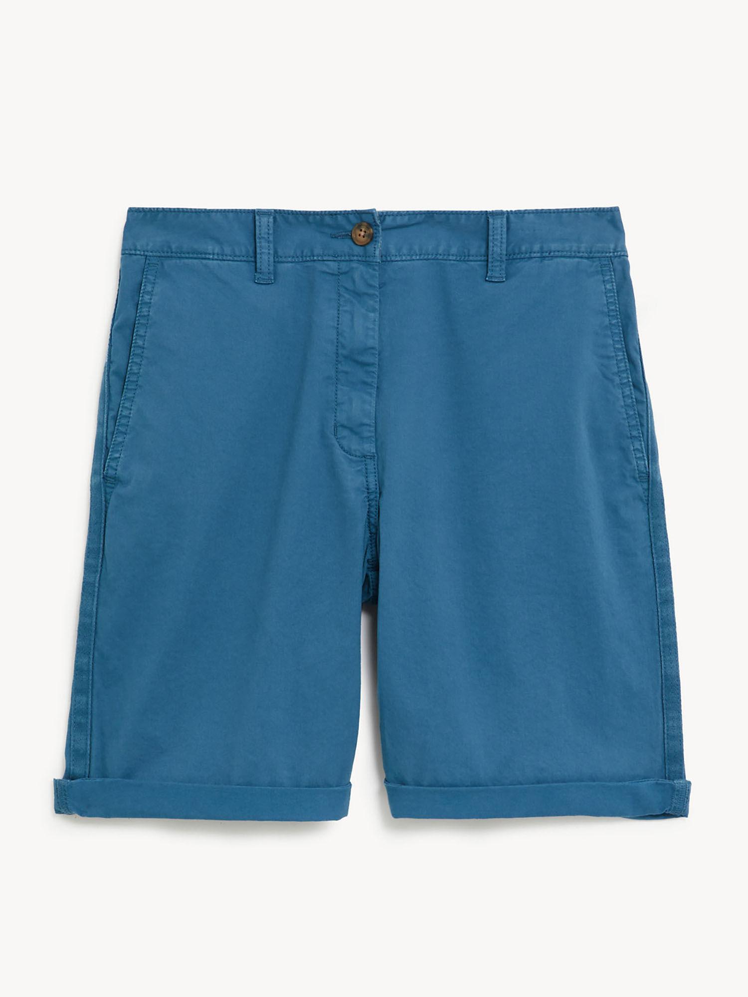 blue cotton rich tea dyed chino shorts