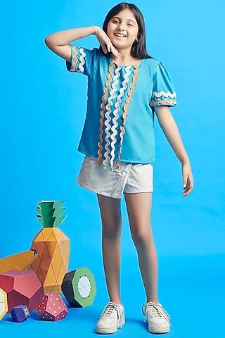 blue cotton top for girls