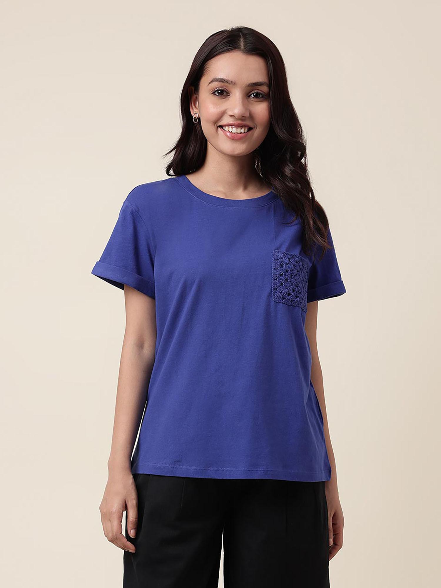 blue cotton women t-shirt