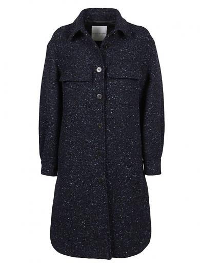 blue dark blue wool blend coat