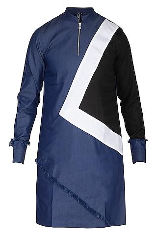 blue denim asymmetrical kurta