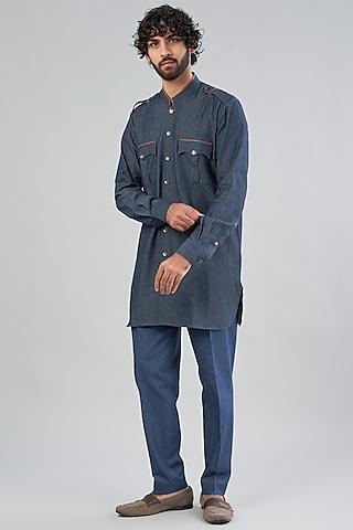 blue denim shirt kurta