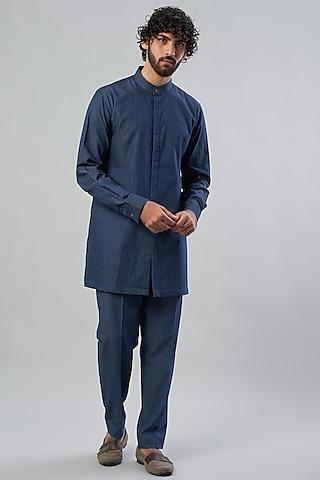 blue denim shirt kurta