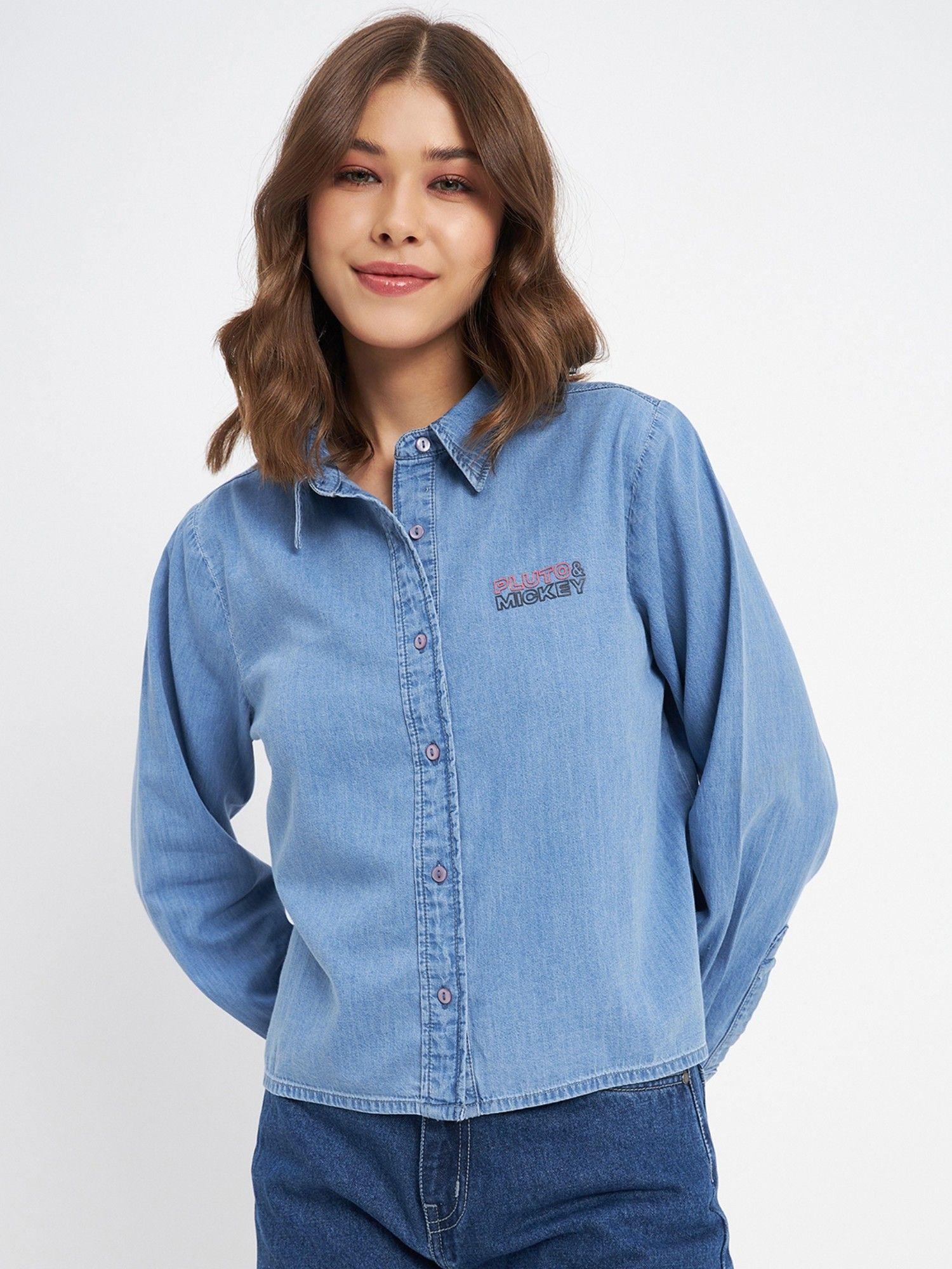 blue denim shirt