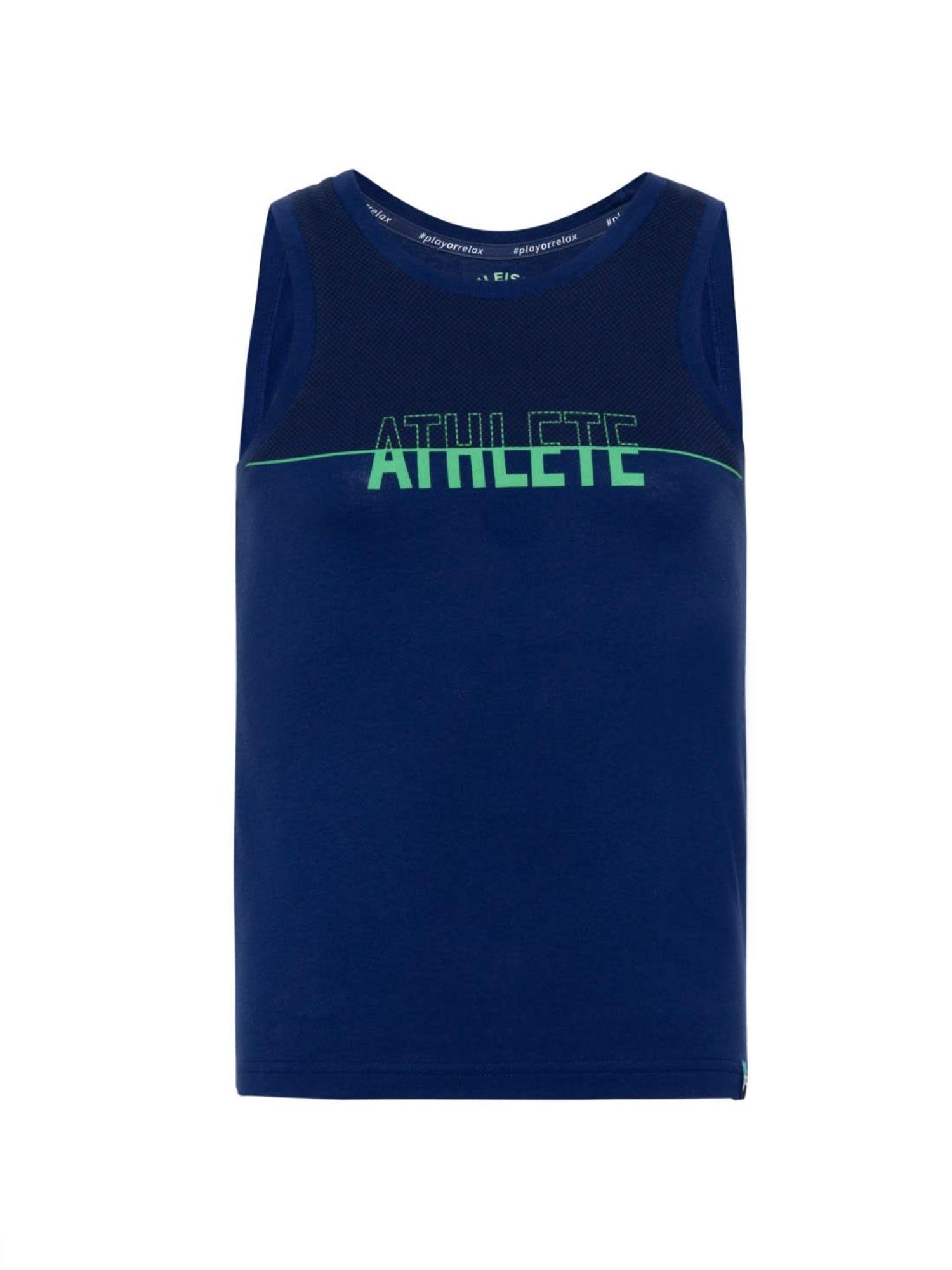 blue depth printed muscle tee - style number - (ab14)