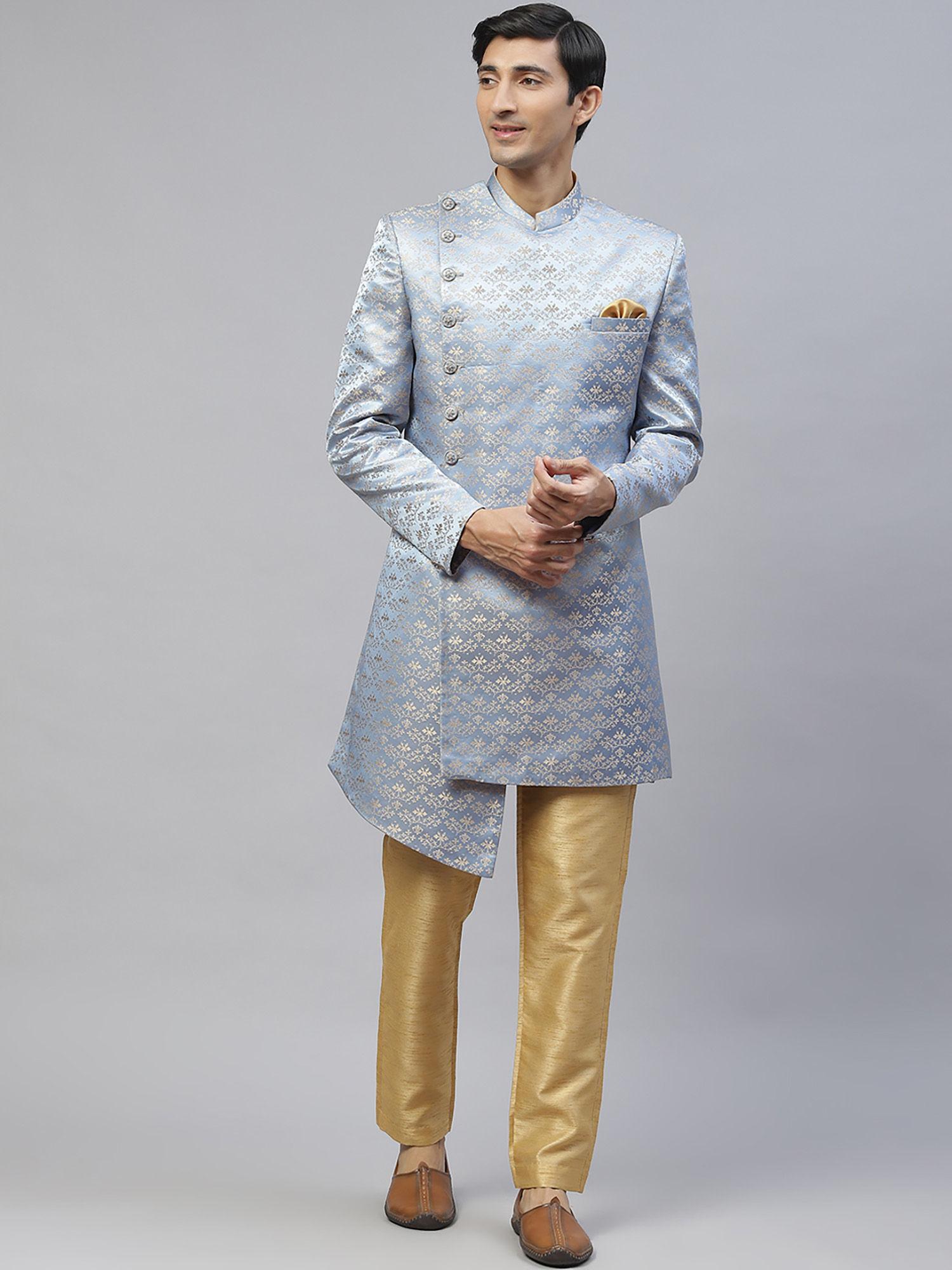 blue designer sherwani (set of 2)