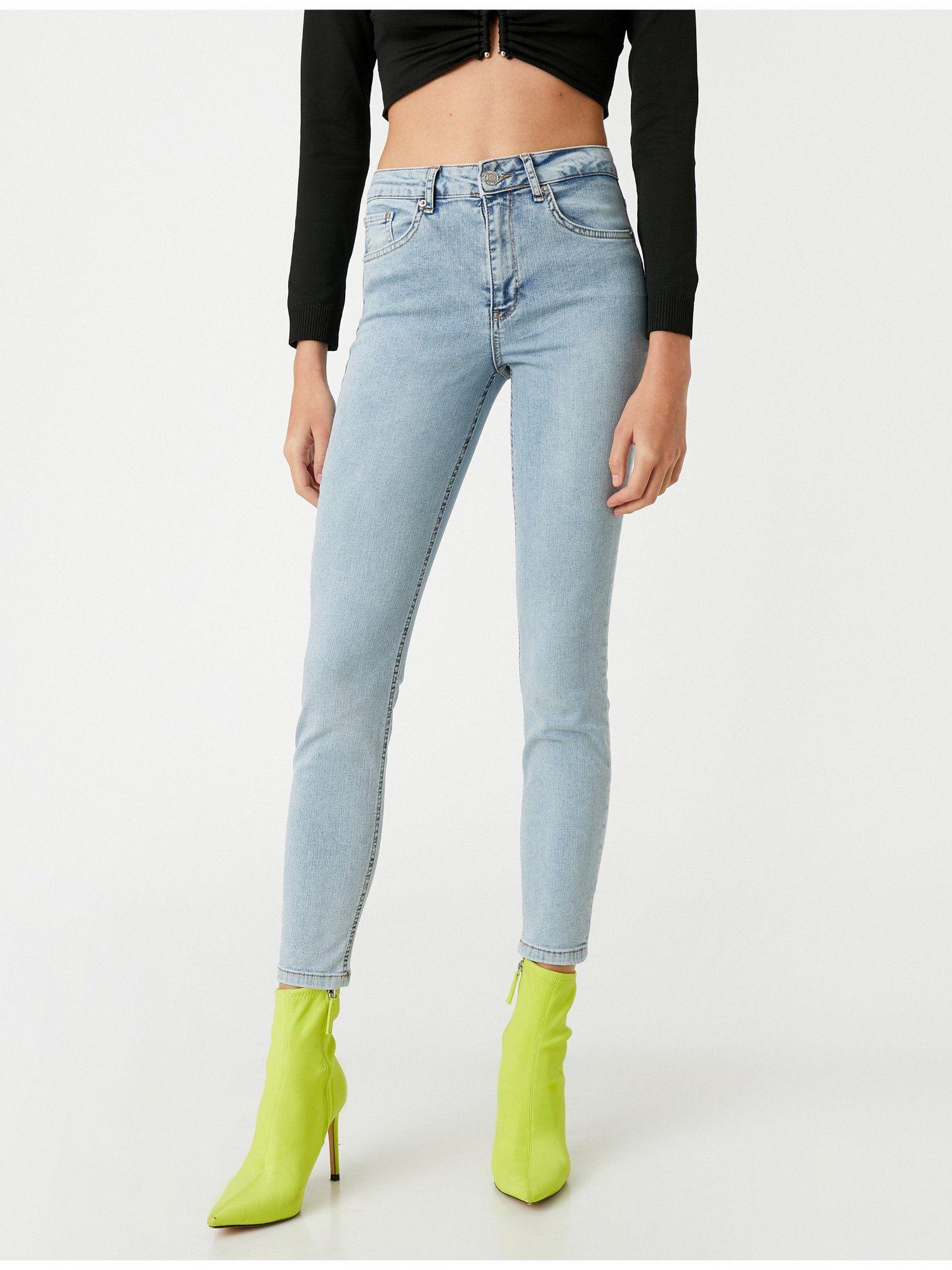 blue dip dyed casual skinny jeans