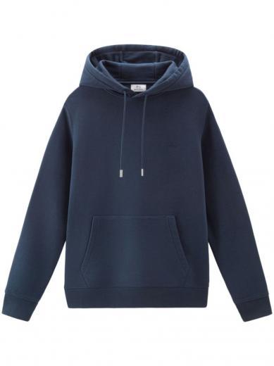 blue embroidered logo hoodie