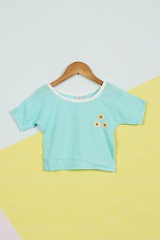 blue embroidered top for girls