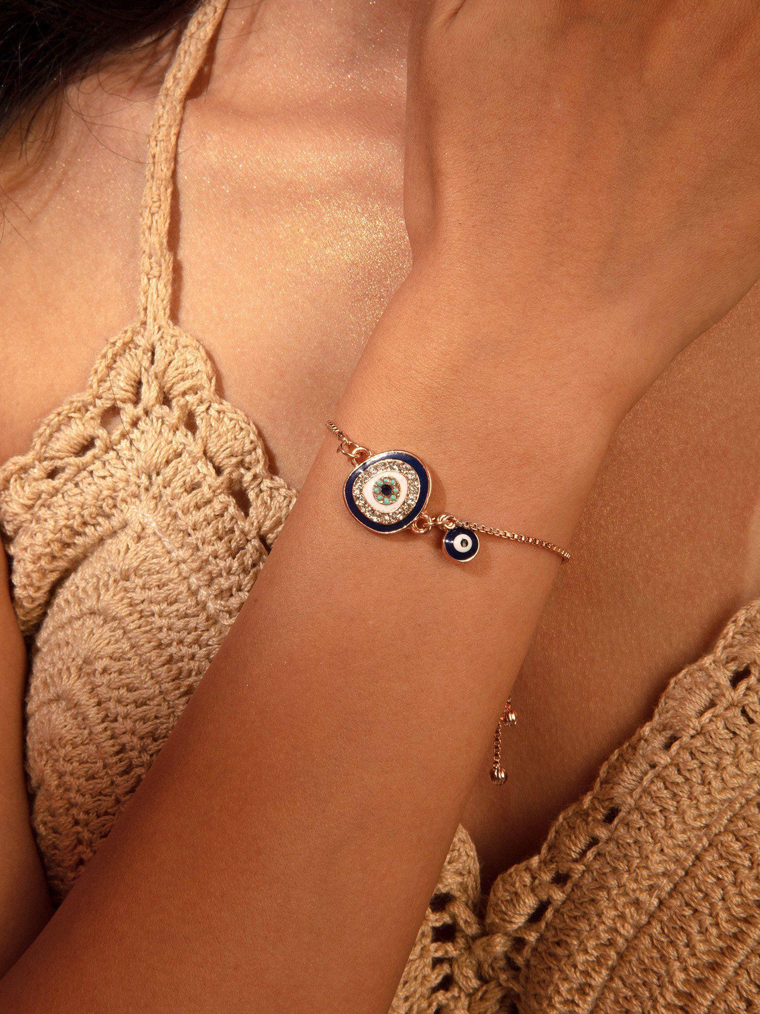 blue eye chain bracelet