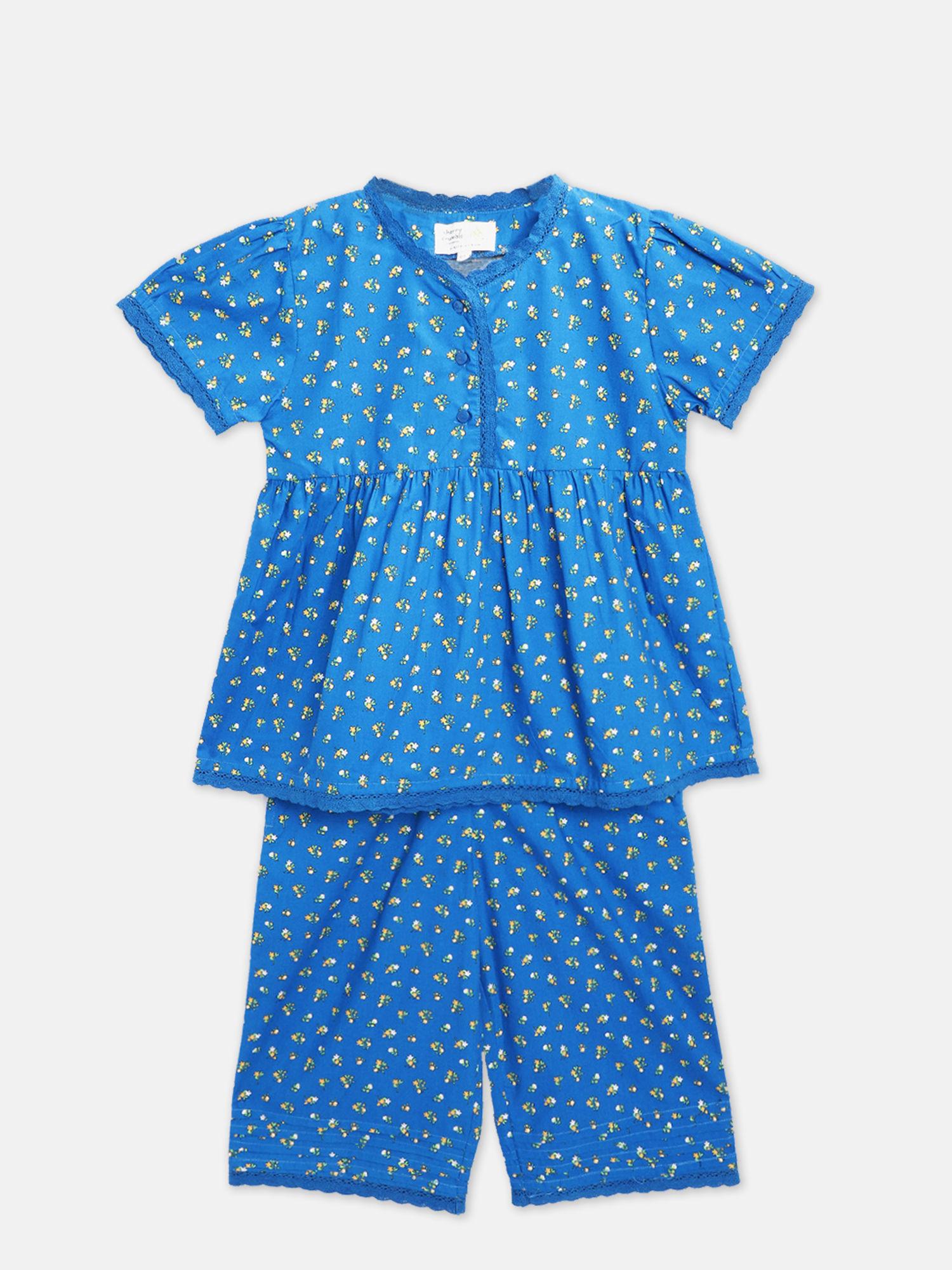 blue floral ditsy nightsuit