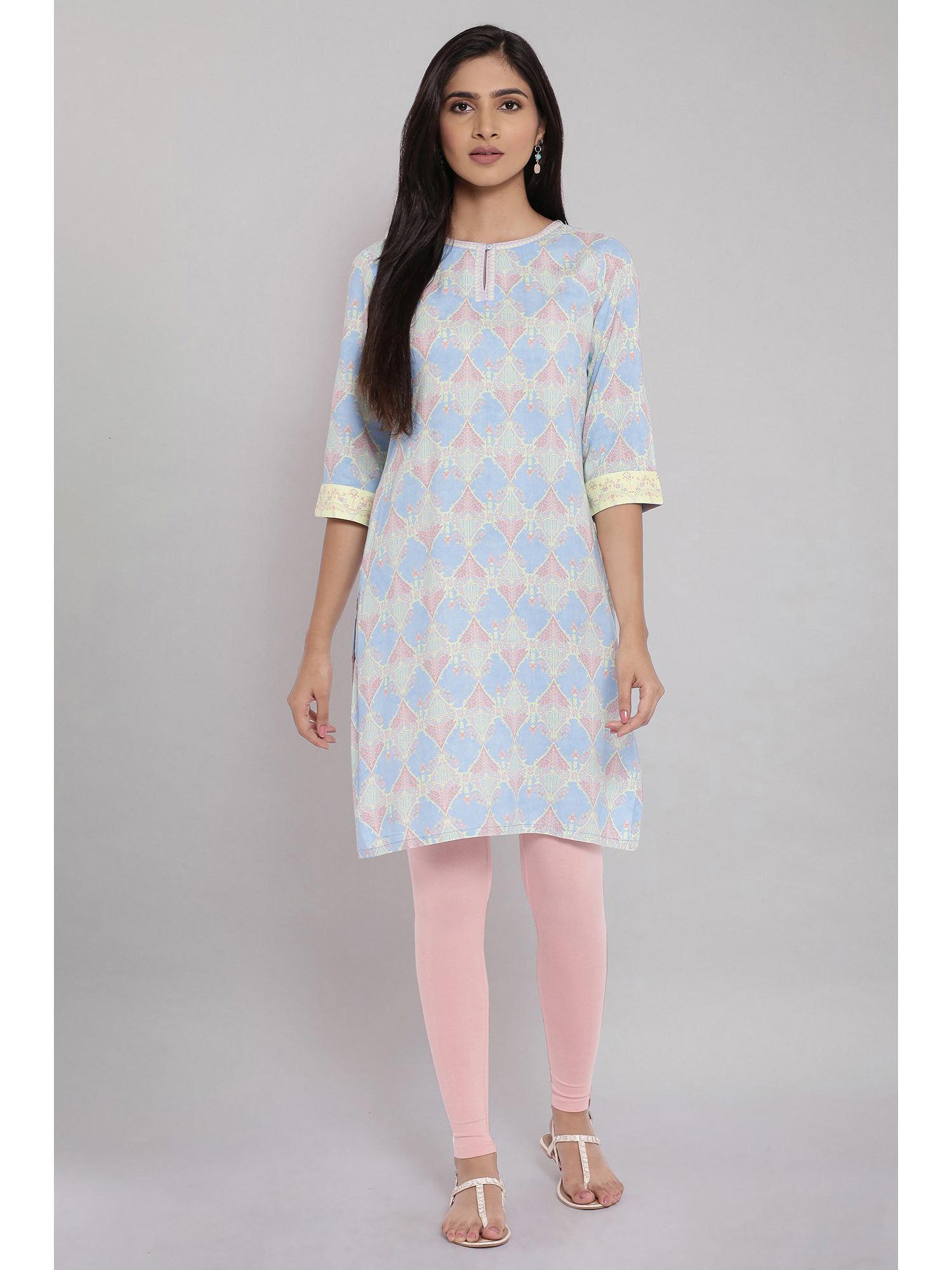 blue floral kurta