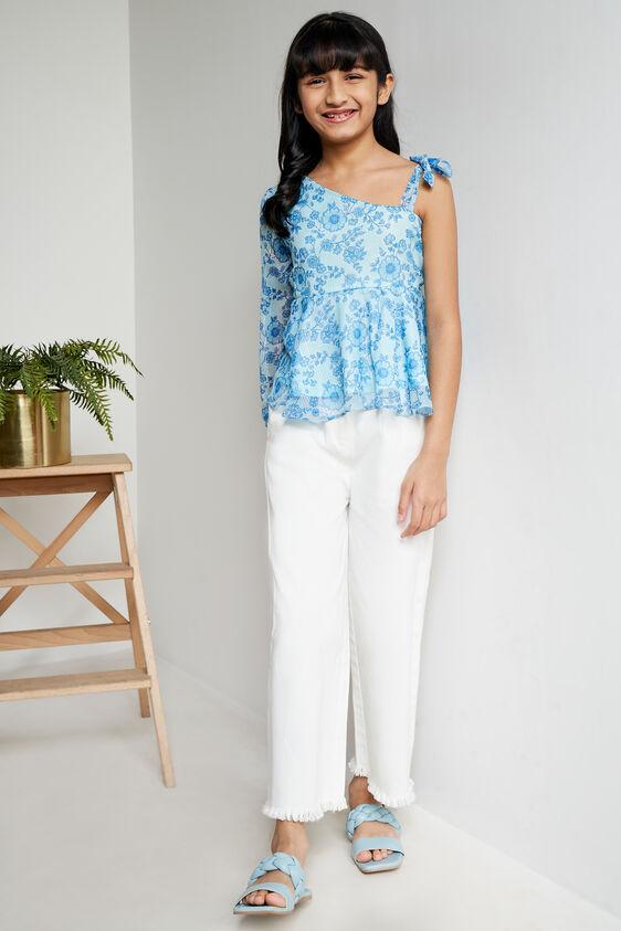 blue floral tie-ups fit and flare top