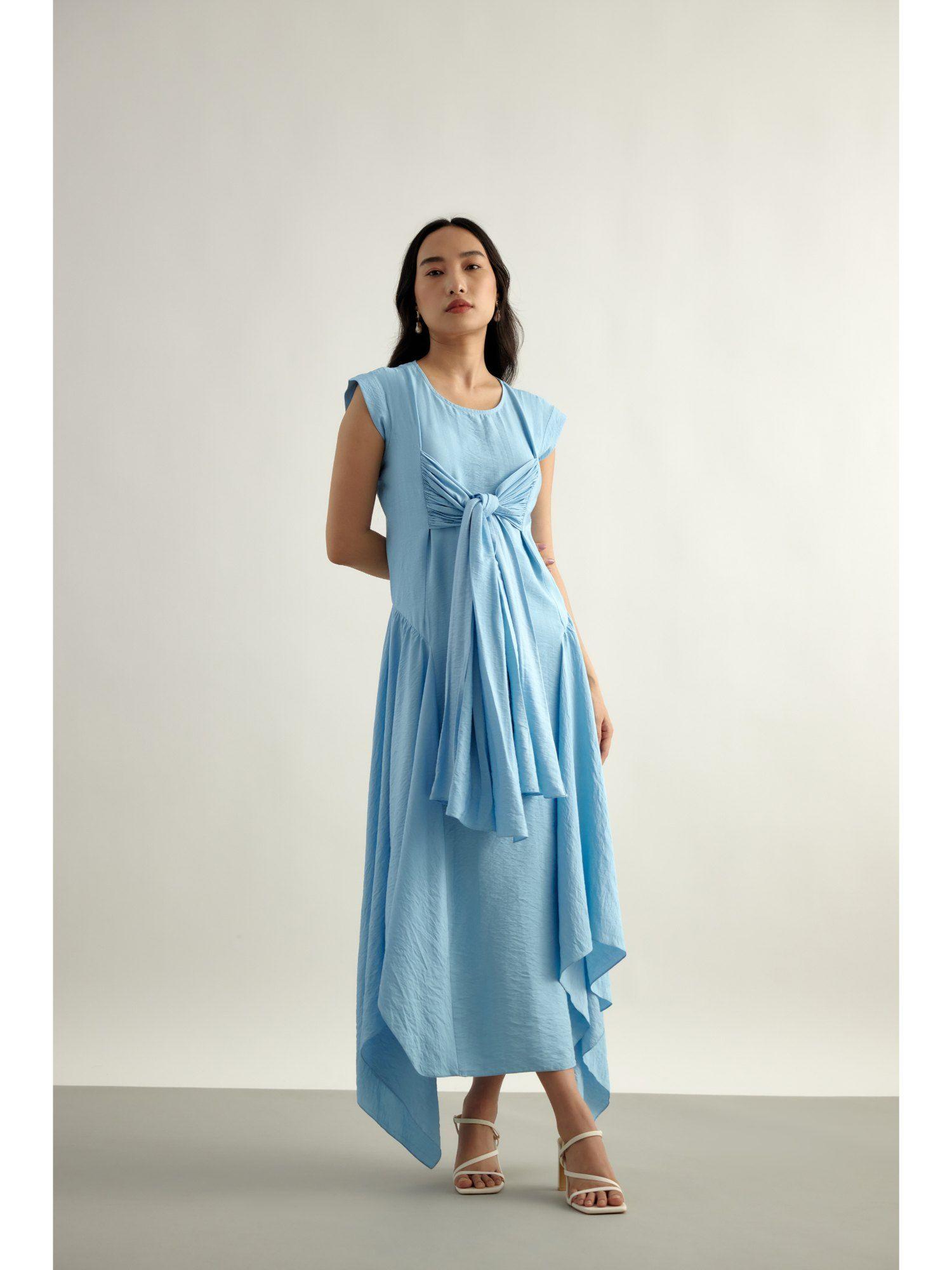 blue flow dress