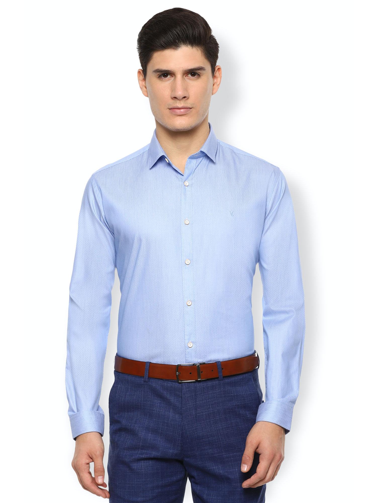 blue formal shirt