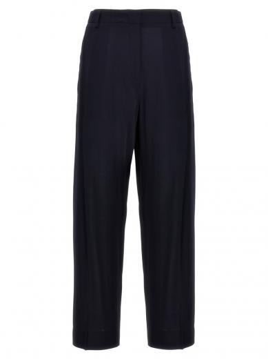 blue front pleat pants